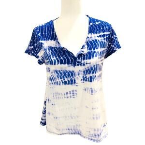 Calvin Klein Performance Royal Blue Tie Die V-Neck Lightweight Tshirt